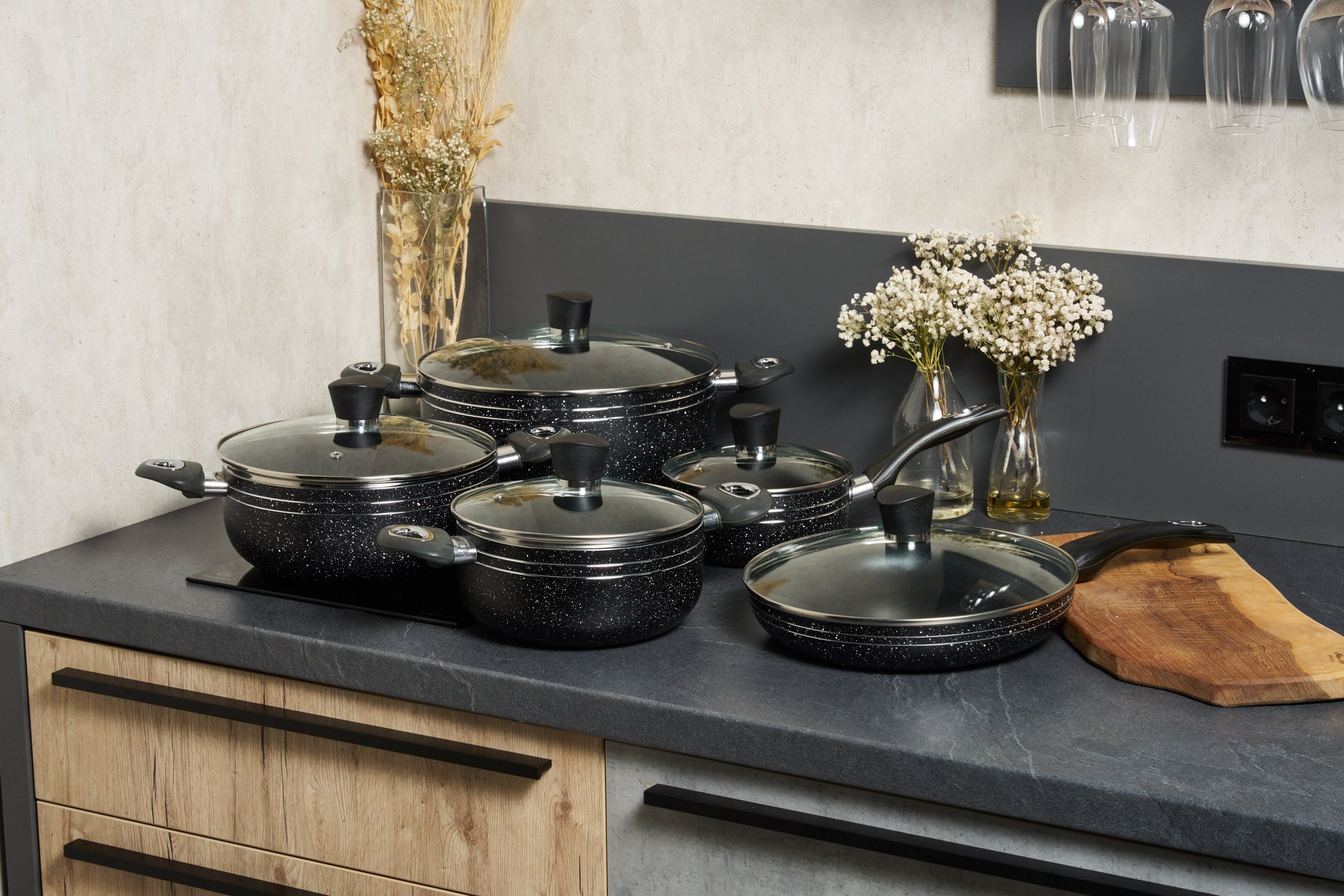 Set oale granit antiaderent, 10 PIESE, Majestic